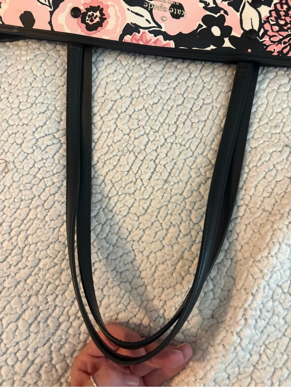 Floral Pink and Black Tote Bag - Stylish Everyday Carry
